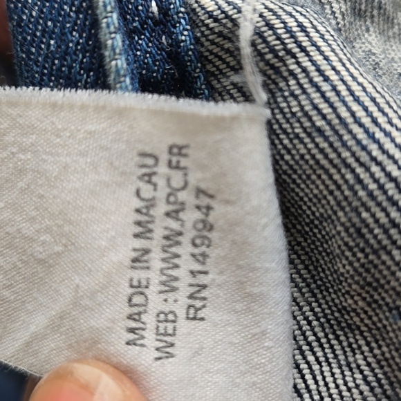 A.P.C. Blue High Waisted Straight Wide Leg Denim Jeans Women Size 26 - Picture 7 of 9